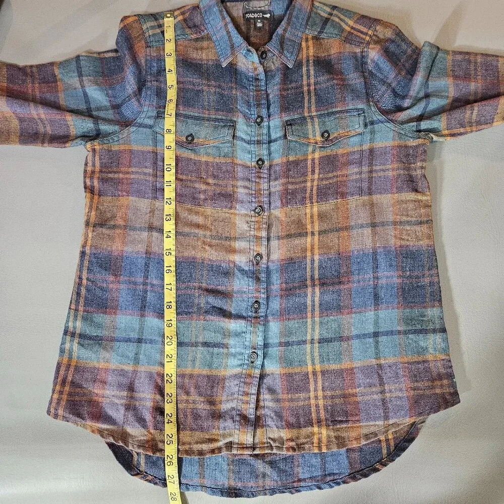 Toad&Co Reform Flannel Plaid Shirt Women’s Medium Organic Outdoor Casual - Picture 7 of 9